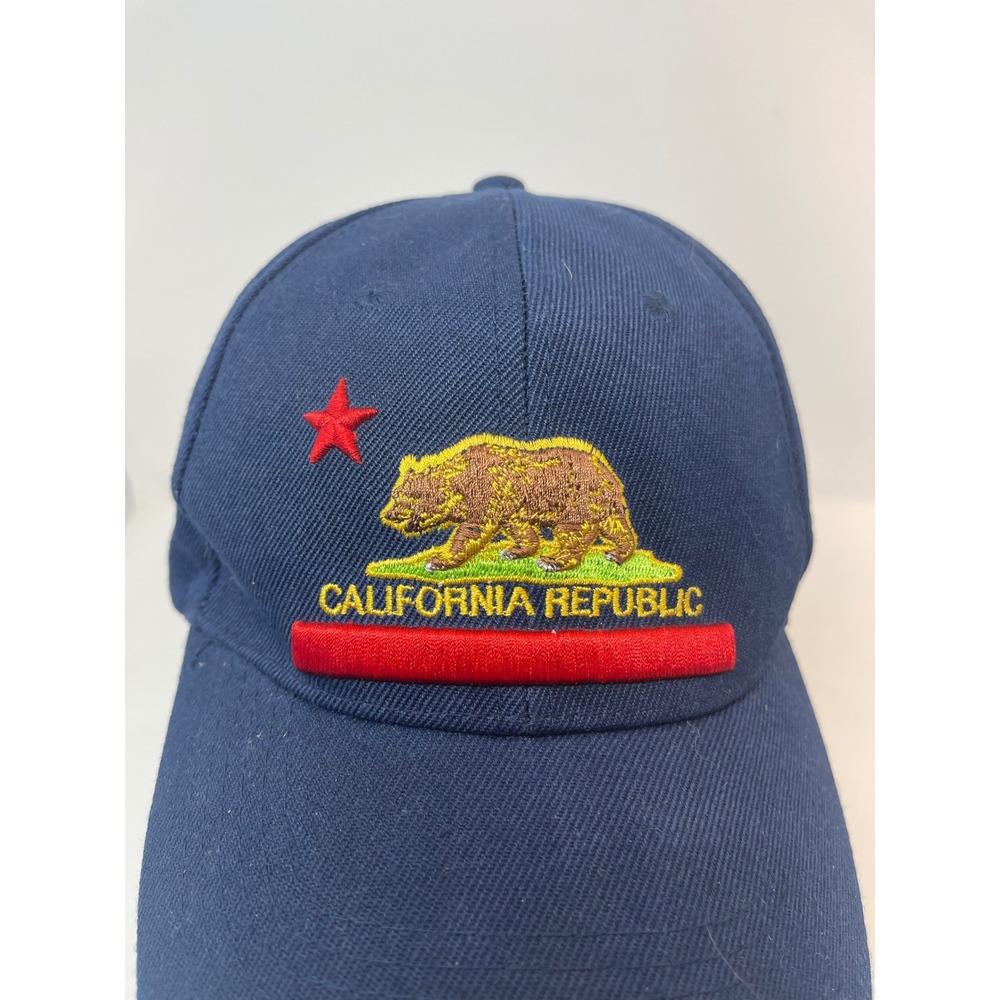 SNCO California Republic Hat Mens OSFM Navy Blue Bear Logo Cap - Picture 5 of 7